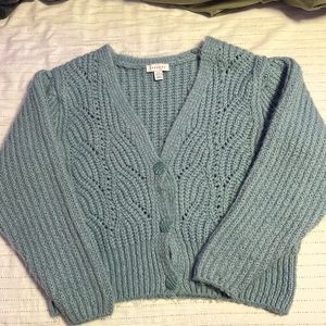 Blue cardigan sweater, Top Shop with chunky buttons